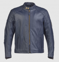 BLOUSON BRADDAN EN CUIR BLEU