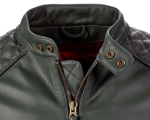 BRADDAN CUIR VERT MOTORCYCLE JACKET – Image 3