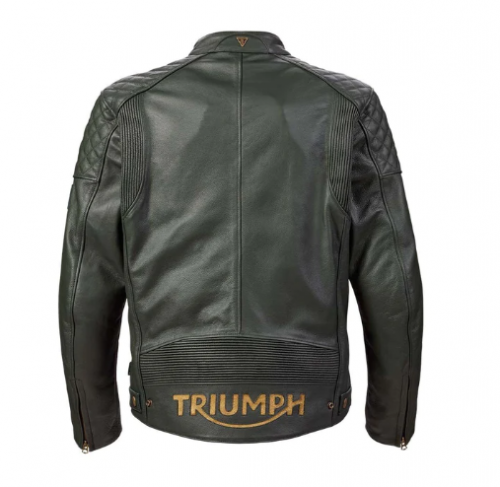 BRADDAN CUIR VERT MOTORCYCLE JACKET – Image 2