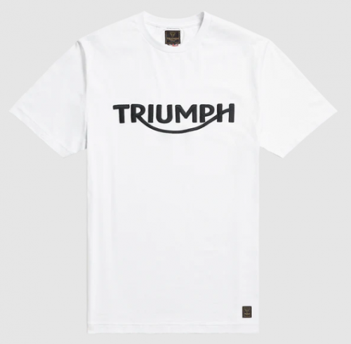BAMBURGH EMBROIDERED LOGO T-SHIRT BLANC