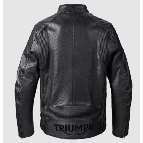 BLOUSON BRADDAN EN CUIR PERFORÉE – Image 2