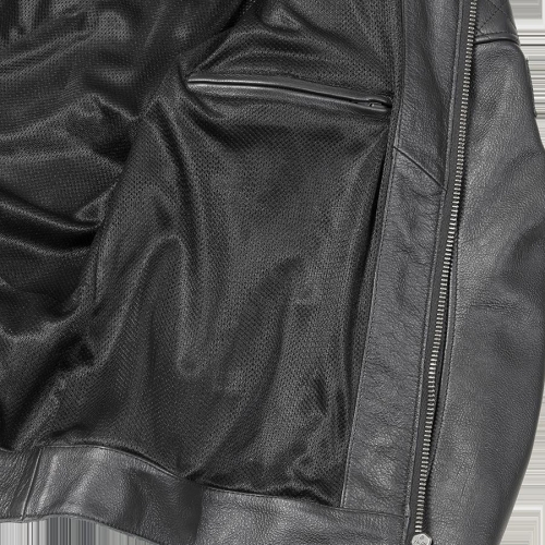 BLOUSON BRADDAN EN CUIR PERFORÉE – Image 3